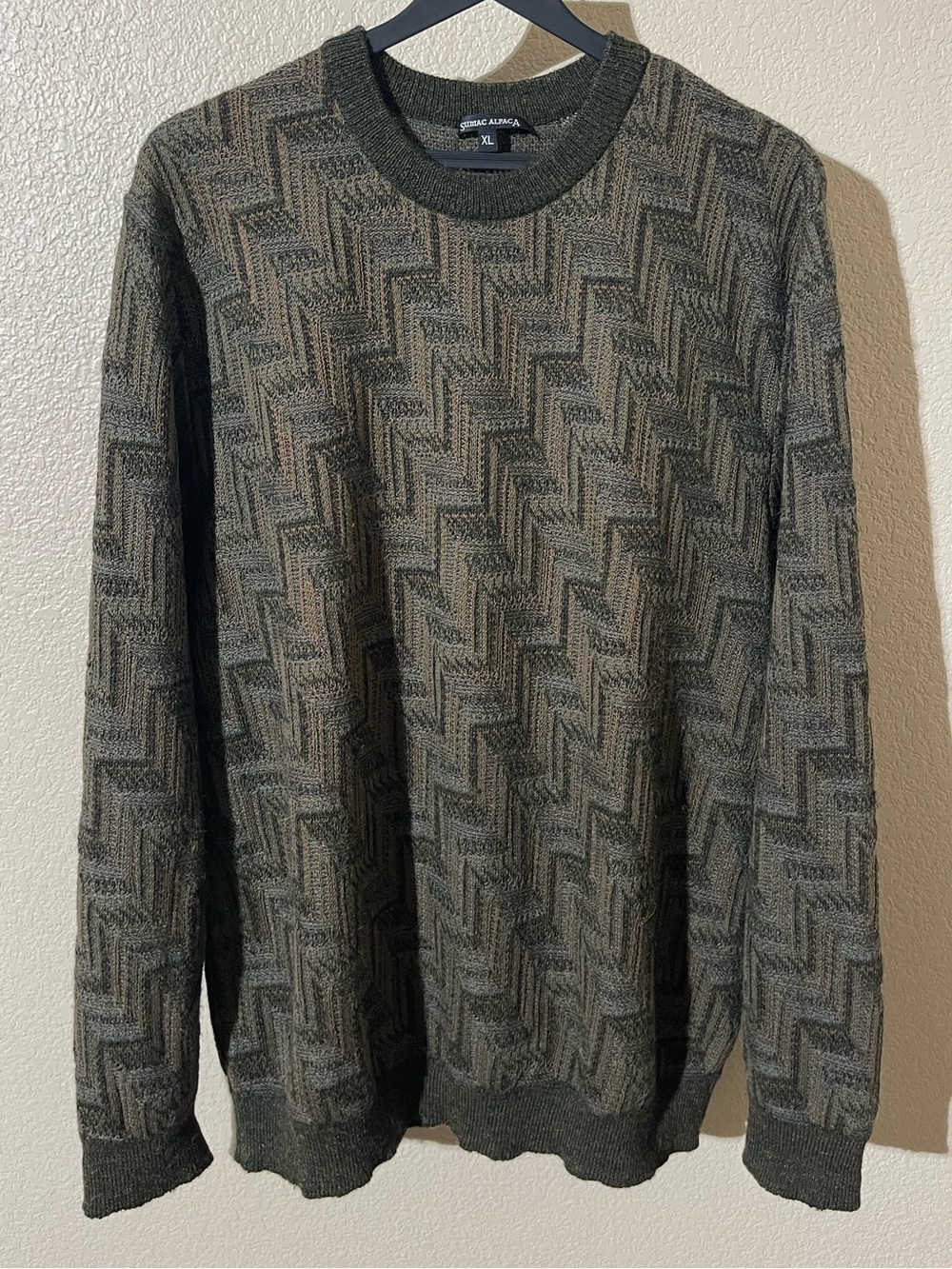 Vintage-Inspired Crewneck Sweater in Olive Multi by Tommy Bahama